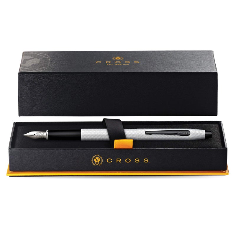 Cross Classic Century Refillable Fountain Pen, Medium Nib, Includes Premium Gift Box - Brushed Chrome - Image 3